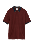 Textured Knitted Polo Shirt with Silk