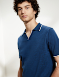 Pure Cotton Tipped Knitted Polo Shirt