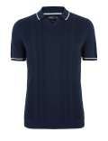 Open V-Neck Knitted Polo Shirt with Silk
