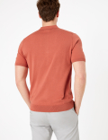 Silk Cotton Knitted Polo Shirt