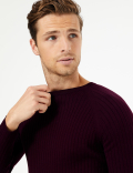Supima® Cotton Ribbed Crew Neck Jumper