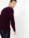 Supima® Cotton Ribbed Crew Neck Jumper