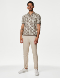 Cotton Rich Open Neck Knitted Polo Shirt