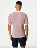 Cotton Rich Open Neck Knitted Polo Shirt