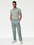 Cotton Rich Open Neck Knitted Polo Shirt