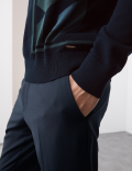 Cotton Rich Geometric Zip Up Knitted Polo Shirt