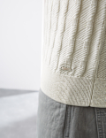 Pure Cotton Textured Knitted Polo Shirt