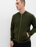 Air Yarn Knitted Bomber Jacket