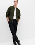Air Yarn Knitted Bomber Jacket