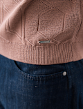 Mercerised Cotton Textured Knitted Polo Shirt