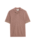 Mercerised Cotton Textured Knitted Polo Shirt