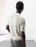 OPEN NECK TEXTURED STITCH POLO