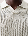 OPEN NECK TEXTURED STITCH POLO