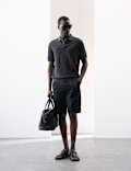 Floral Textured Knit Button Polo Shirt