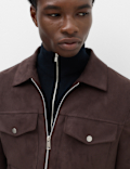 Cotton Blend Ribbed Half Zip Jumper