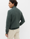 Cotton Blend Ribbed Half Zip Jumper