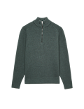 Cotton Blend Ribbed Half Zip Jumper