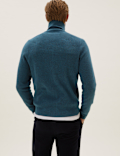 Cotton Rich Ribbed Funnel Neck Cardigan