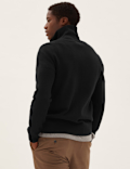 Cotton Rich Ribbed Funnel Neck Cardigan