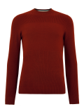 Cotton Textured Striped Crew Neck Jumper