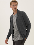 Ribbed Shawl Collar Cardigan