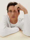 Cable Crew Neck Jumper With Wool