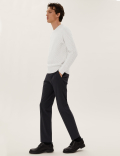 Cable Crew Neck Jumper With Wool