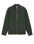 Cotton Blend Ribbed Zip Up Knitted Jacket