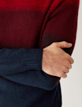 Striped Crew Neck Jumper with Wool