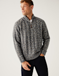 Ribbed High Neck Half Zip Jumper