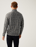 Ribbed High Neck Half Zip Jumper