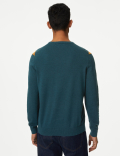 Pure Cotton Argyle Round Neck Jumper