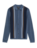 Cotton Modal Striped Knitted Polo Shirt