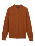 Cotton Modal Textured Knitted Polo Shirt
