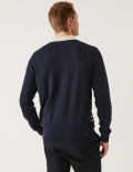 Cotton Modal Striped Knitted Polo Shirt