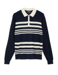 Cotton Modal Striped Knitted Polo Shirt