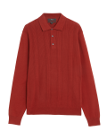 Cotton Rich Textured Knitted Polo Shirt