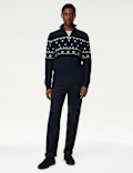 Cotton Blend Fair Isle Zip Up Jumper
