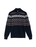 Cotton Blend Fair Isle Zip Up Jumper