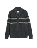 Cotton Blend Fair Isle Cardigan