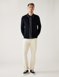 Cotton Rich Textured Knitted Polo Shirt