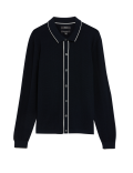Cotton Rich Textured Knitted Polo Shirt