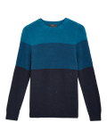 Cotton Block Stripe Crew Neck Jumper