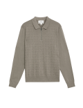 Pure Cotton Textured Knitted Polo Shirt