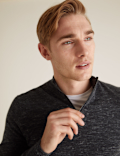 Cotton Rich Half Zip Jumper