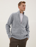 Wool Funnel Neck Knitted Jacket