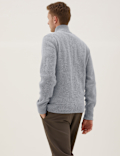 Wool Funnel Neck Knitted Jacket