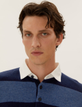 Pure Lambswool Striped Rugby Shirt