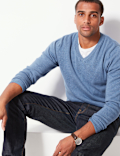 Pure Cotton V-Neck Jumper