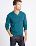 Pure Cotton V-Neck Jumper